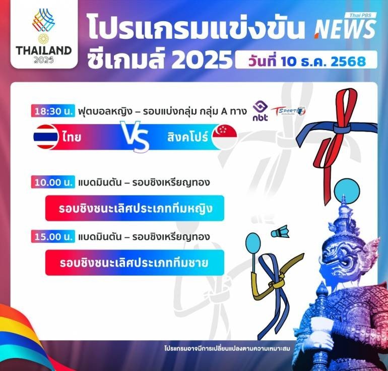 โปรแกรมการแข่งขันกีฬาซีเกมส์