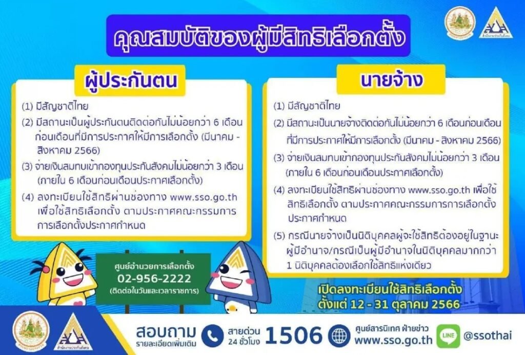 ลงทะเบียนเลือกตั้งประกันสังคม